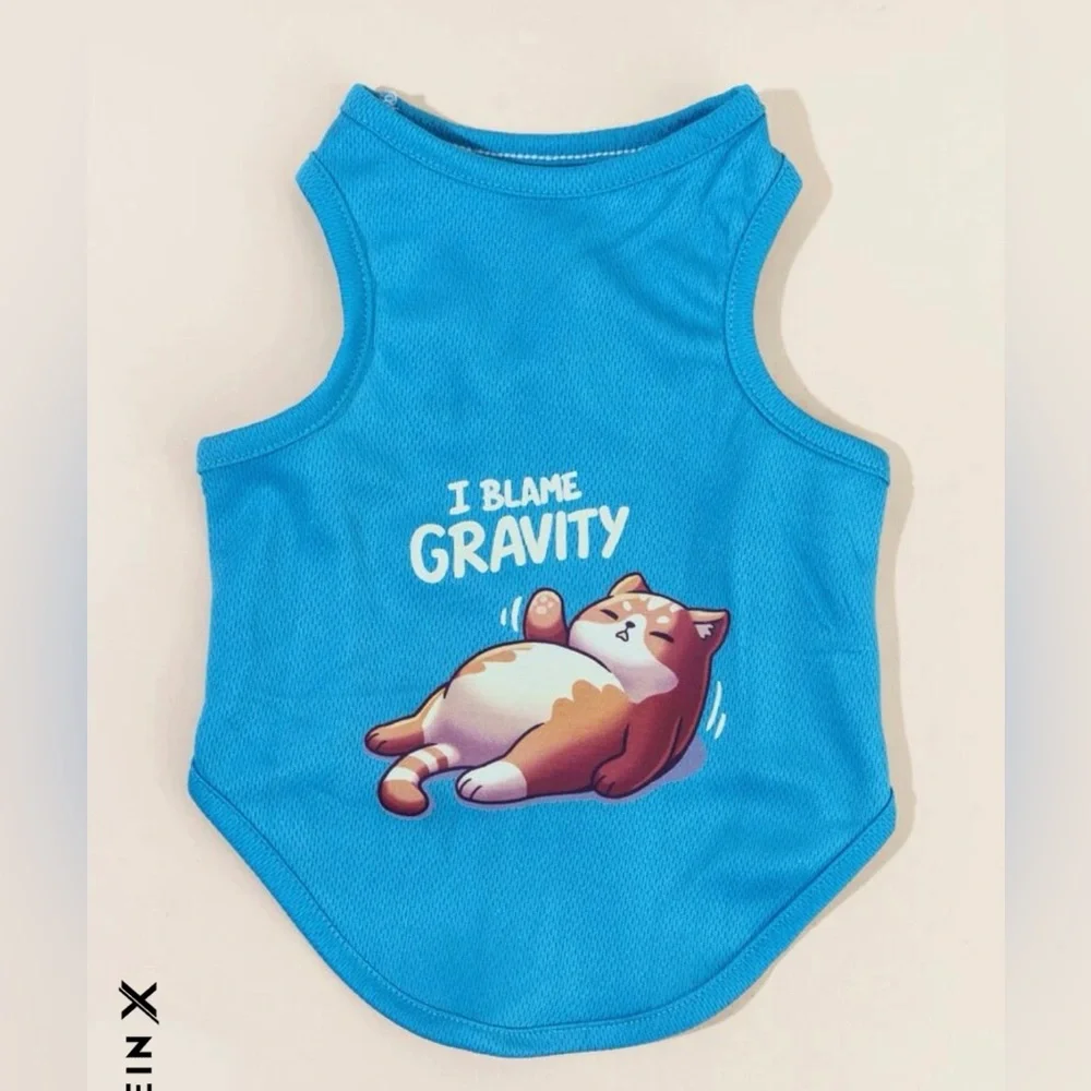 New cat pet I blame gravity shirt SZ L